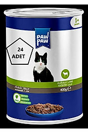 PawPaw Joleli Kuzu Etli Yetişkin Kedi Konservesi 400Gr 24'lü