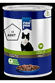 Pawpaw Joleli Kuzu Etli Yetişkin Kedi Konservesi 400Gr 12'li
