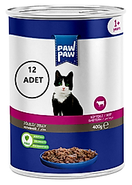 Pawpaw Joleli Biftek Etli Yetişkin Kedi Konservesi 400Gr 12'li
